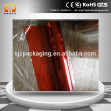 red plastic roll film red color transparent pet film